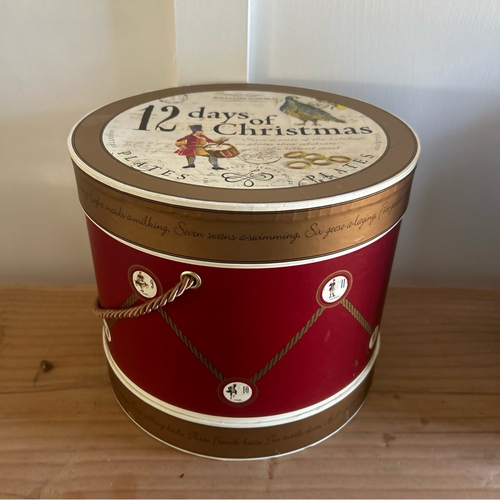 🎄 NEW WILLIAMS SONOMA 12 TWELVE DAYS OF CHRISTMAS SALAD/DESSERT/ACCENT PLATES